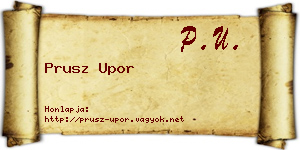 Prusz Upor névjegykártya